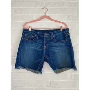 True Religion cutoff denim jean shorts